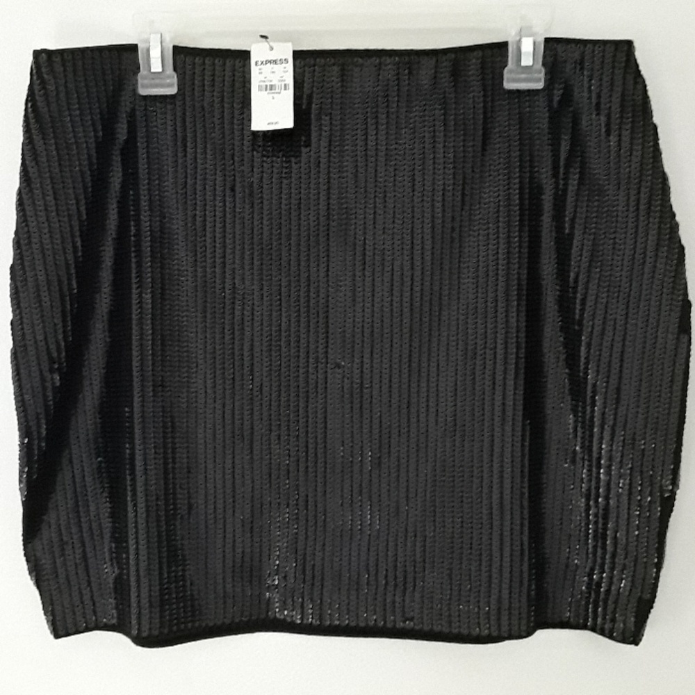 Express Black Sequin Miniskirt